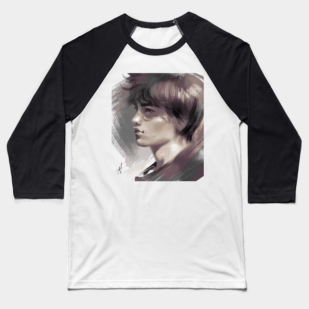 portrait of a man Baseball T-Shirt by AGaush